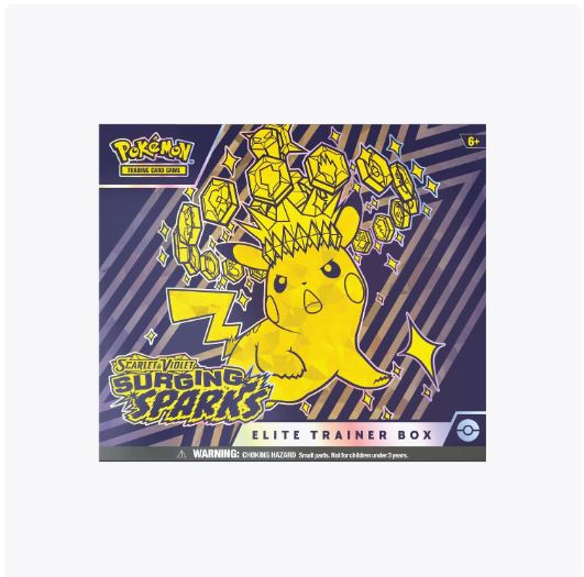 pokemon surging sparks elite trainer box card list Scarlet & VioletSurging Youll also get 65 themed card sleeves to keep your cards safe Surging Sparks Pokemon Center Elite
